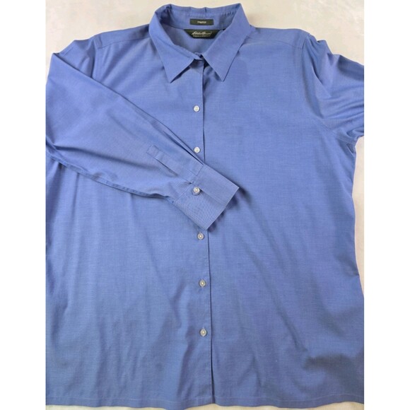 Eddie Bauer Men’s XL Blue Stretch‎ Wrinkle Resistant Long Sleeve Shirt - Picture 1 of 5